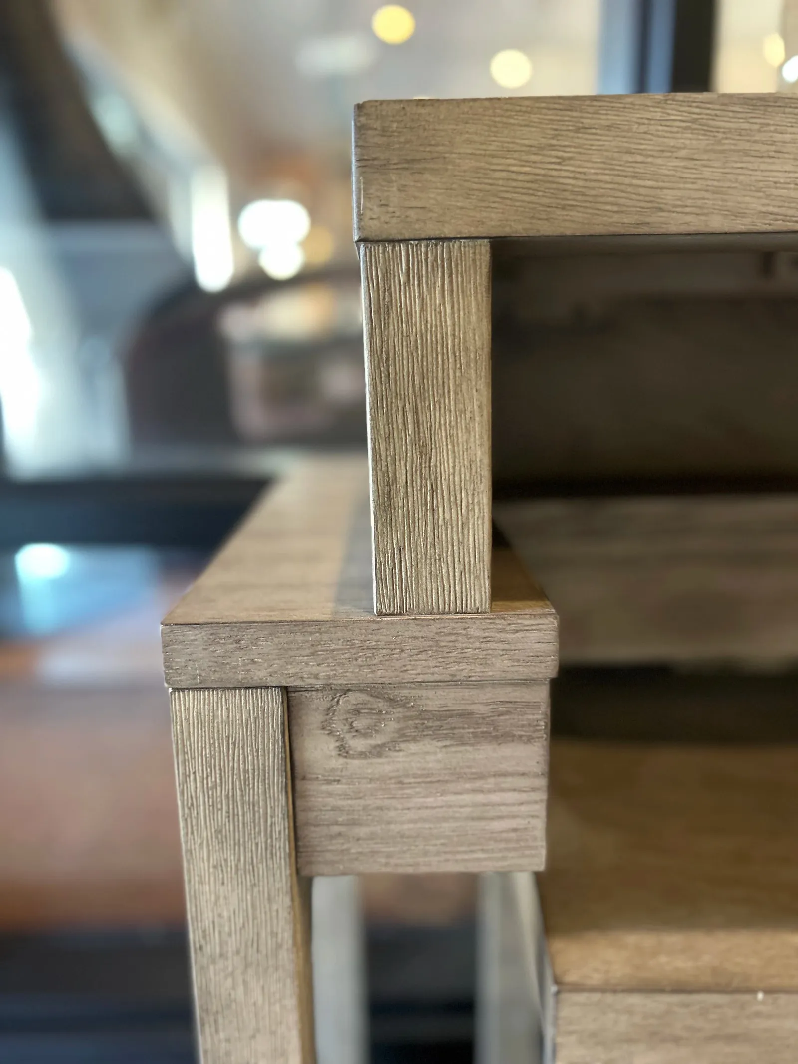 Console bar seating and stool detail